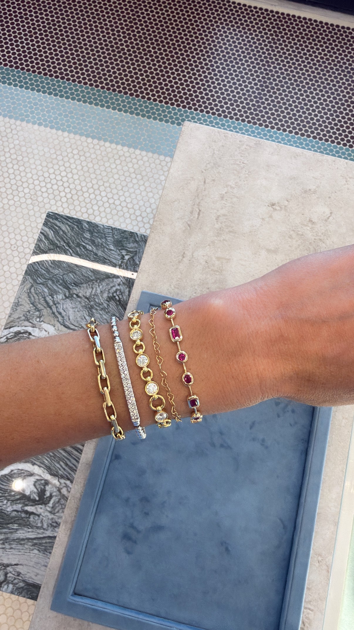 Sybil Bezel Diamond Chainlink Bracelet – Henri Noël
