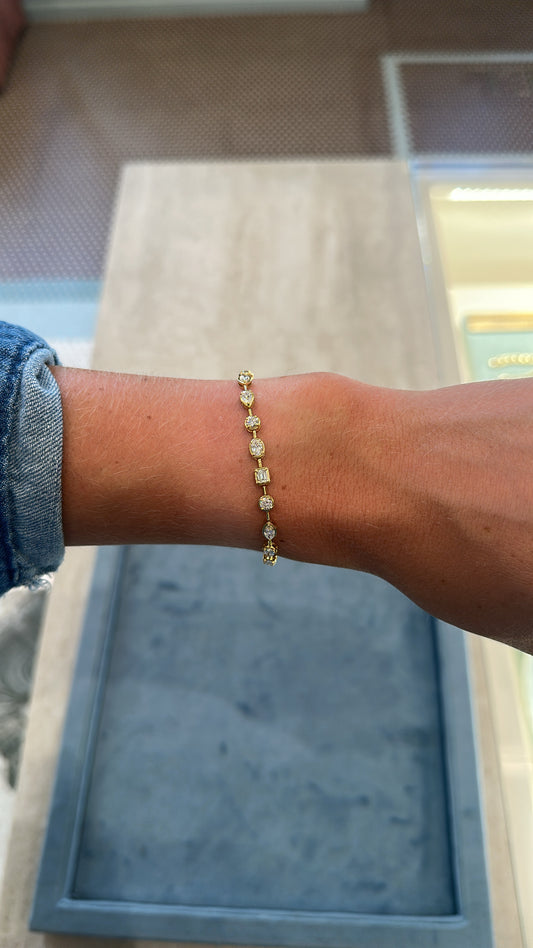 Fancy Shaped Prong Diamond Bracelet – Henri Noël