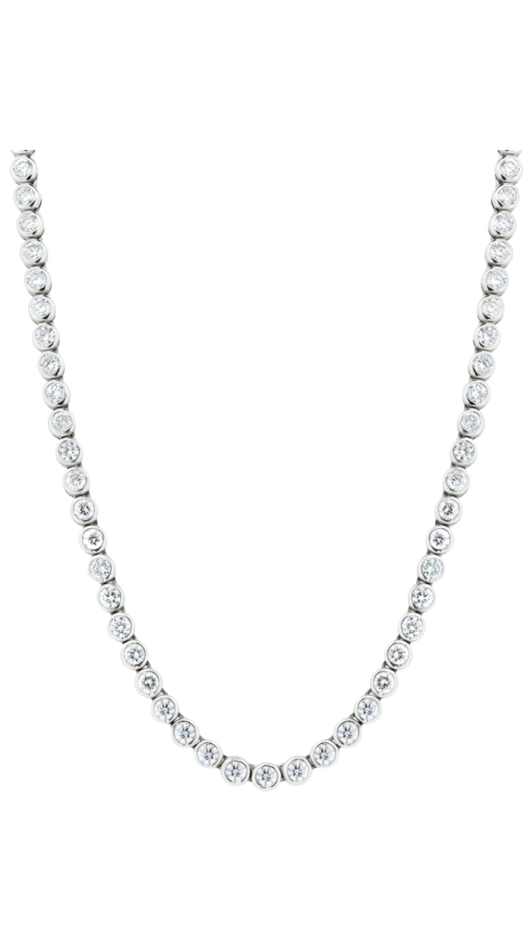Bezel Set Diamond Tennis Necklace