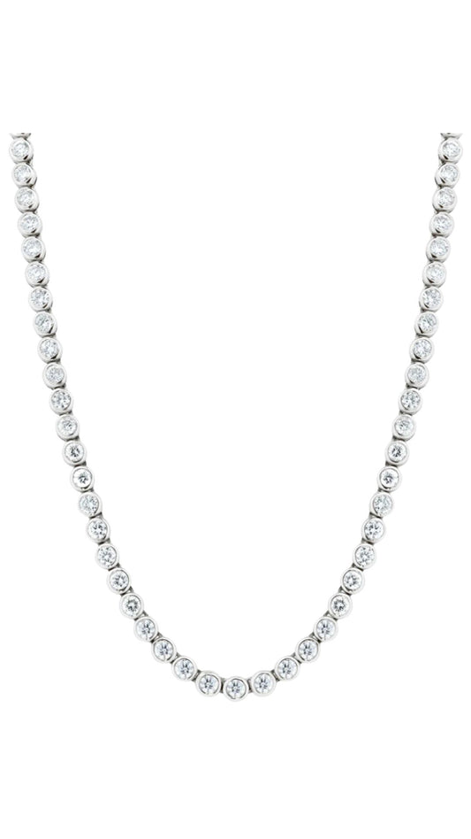 Bezel Set Diamond Tennis Necklace