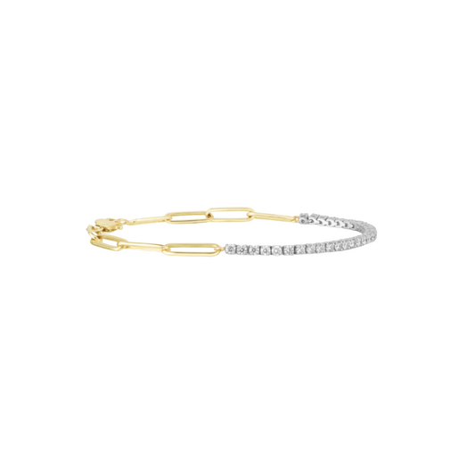 Diamond Paperclip Tennis Bracelet