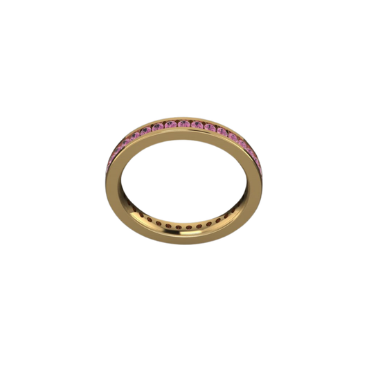 Channel Set Gemstone Ring