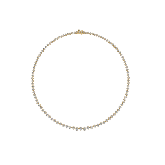 Graduated Prong Oval Diamond Tennis Necklace