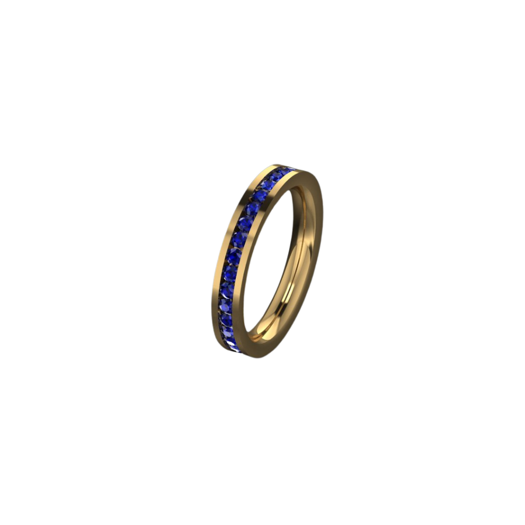Channel Set Gemstone Ring