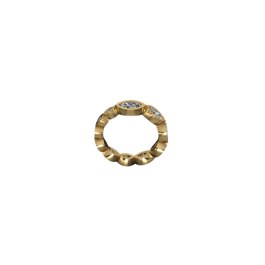 Graduated Bezel Marquise Eternity Band