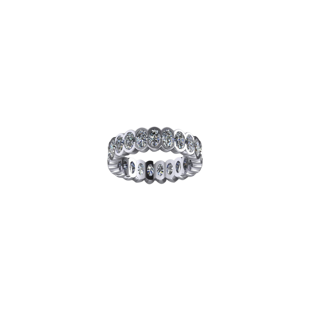Shared Channel Set Oval Eternity Band