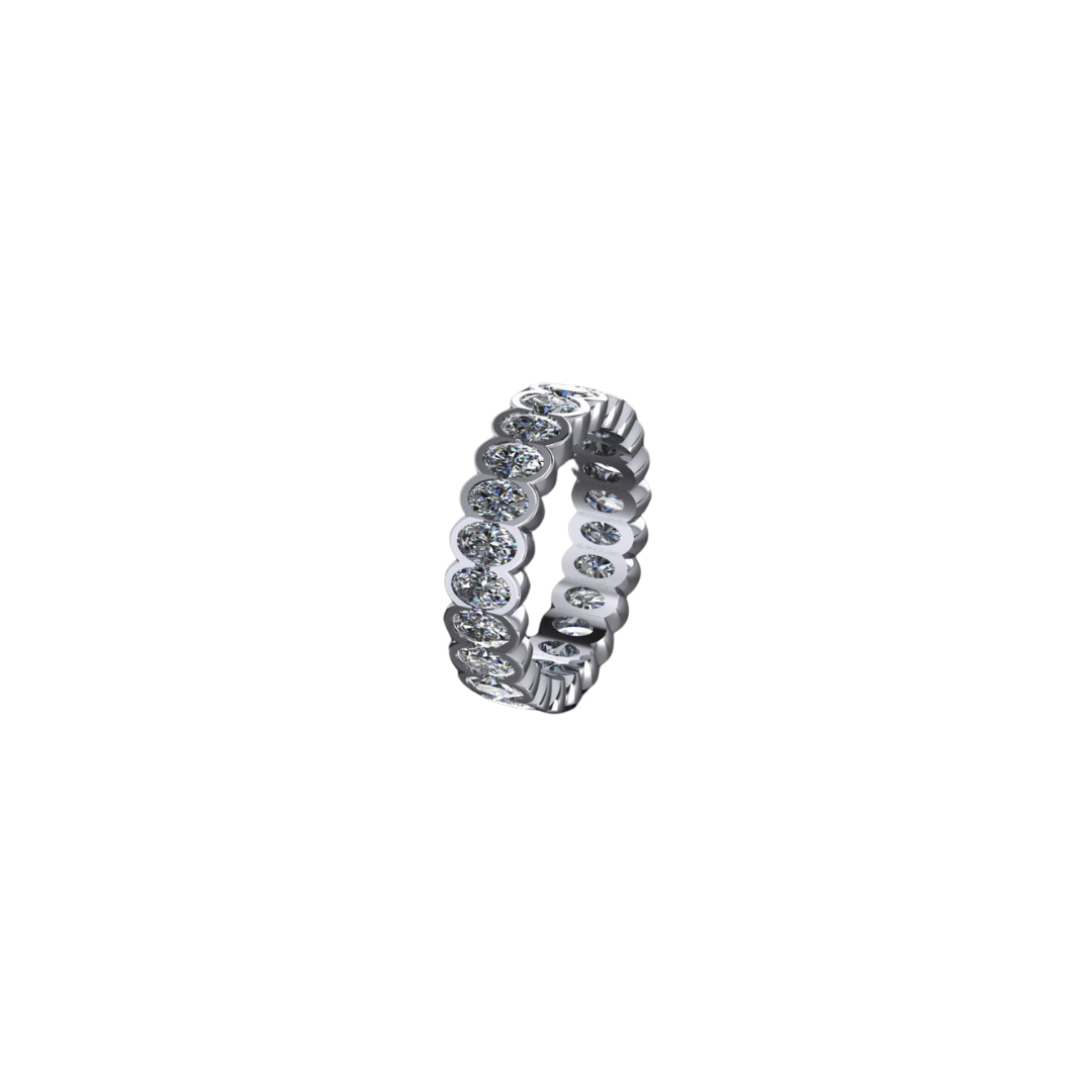 Shared Channel Set Oval Eternity Band