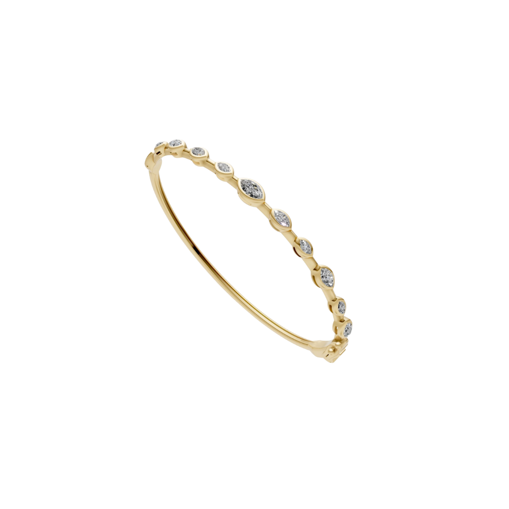 Bezel Marquise Diamond Bangle