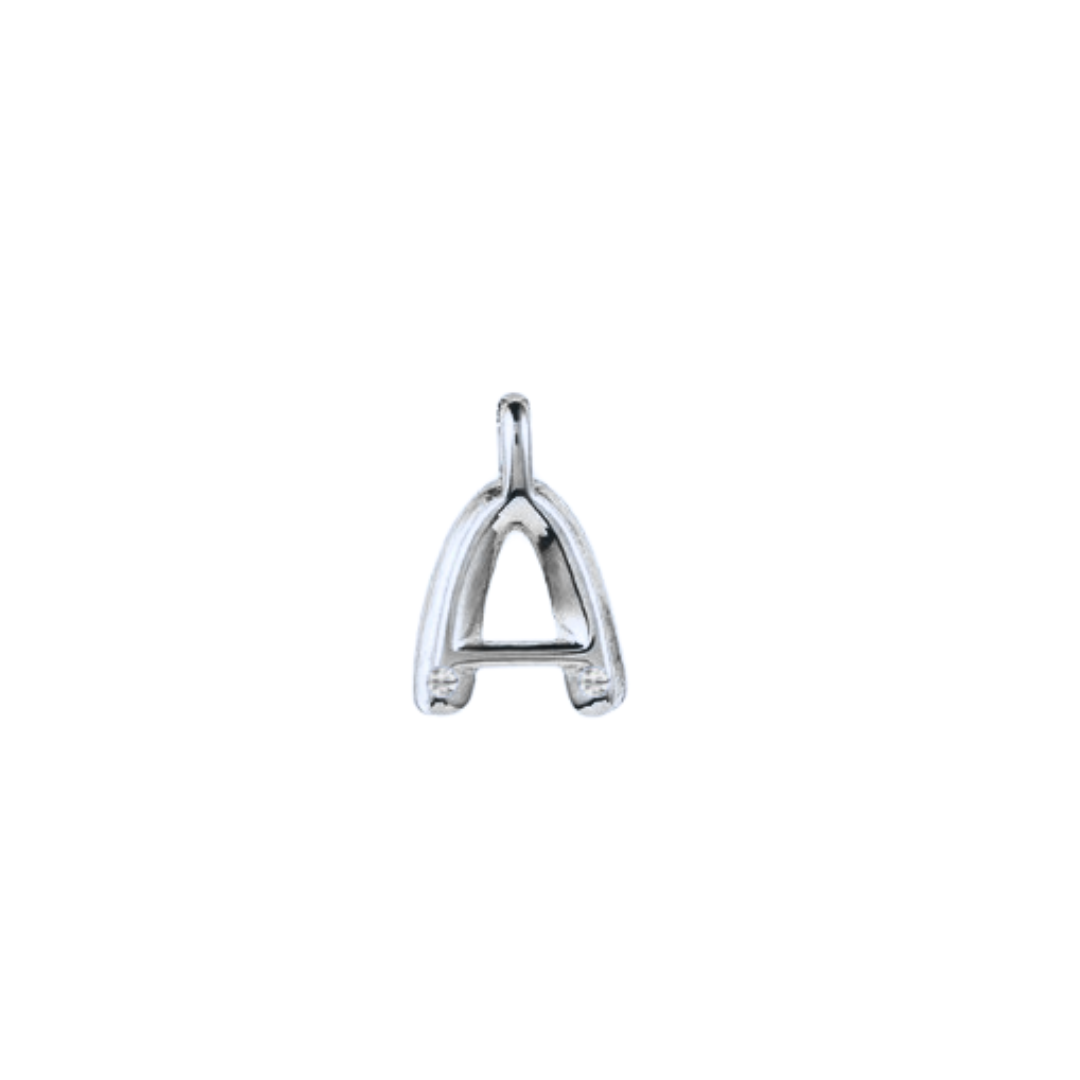 Bubble Diamond Initial Pendant - White Gold