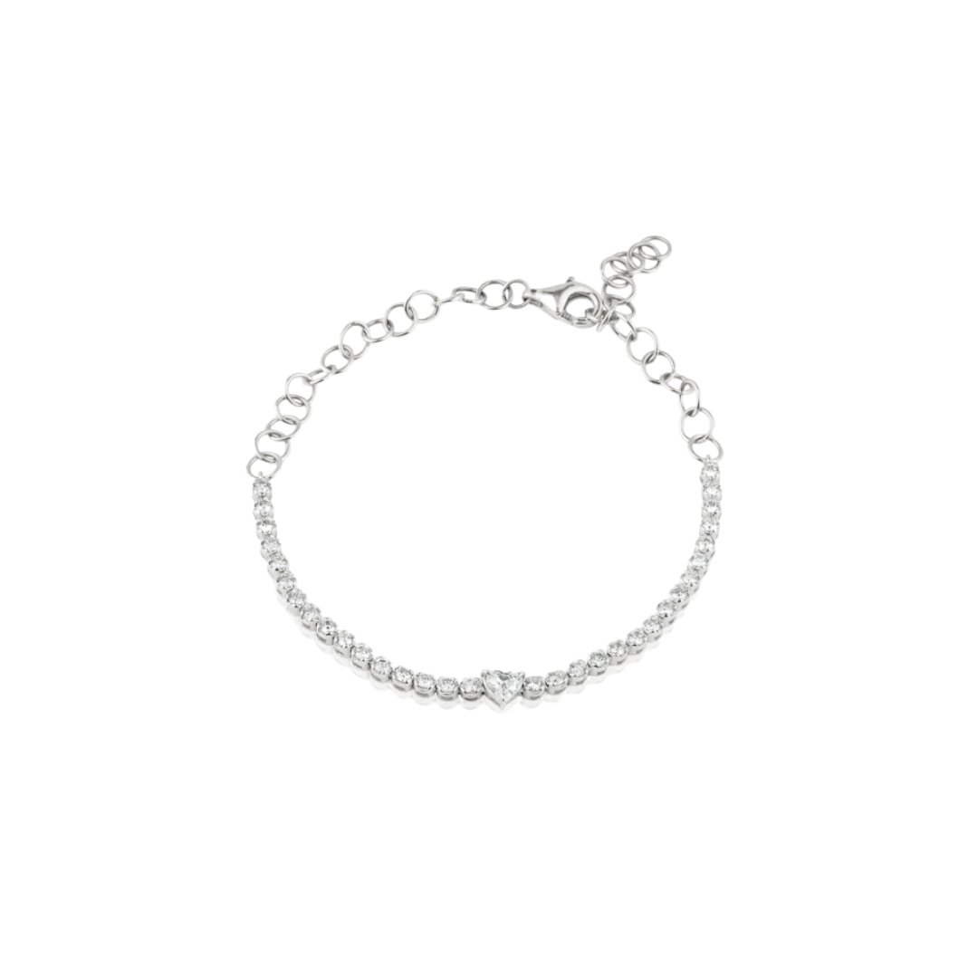 Center Diamond Half Tennis Bracelet