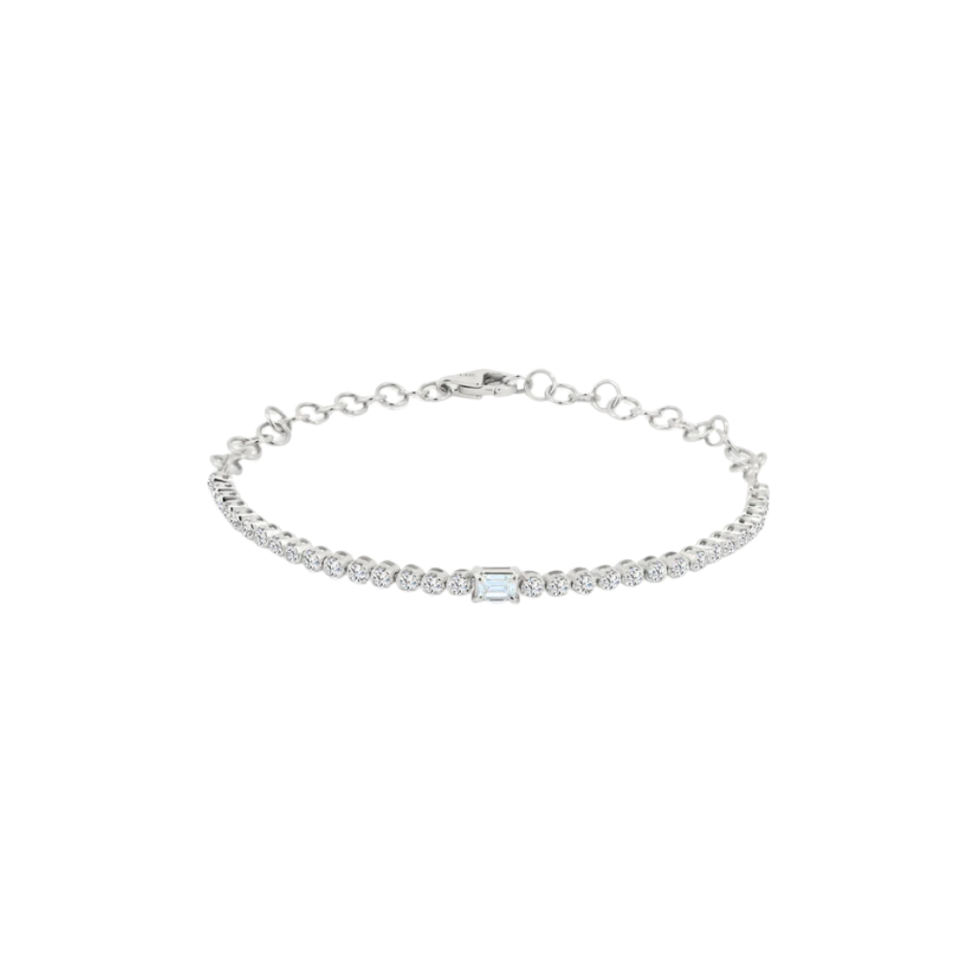 Center Diamond Half Tennis Bracelet