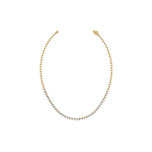 Half Pear Diamond Tennis Necklace