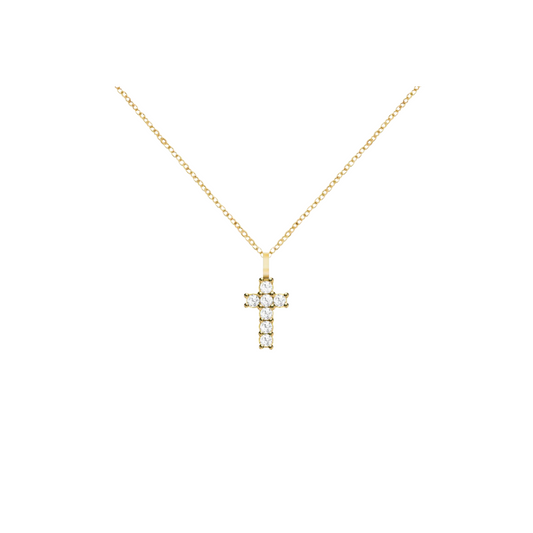 14K Gold Gemstone Cross Necklace – Henri Noël