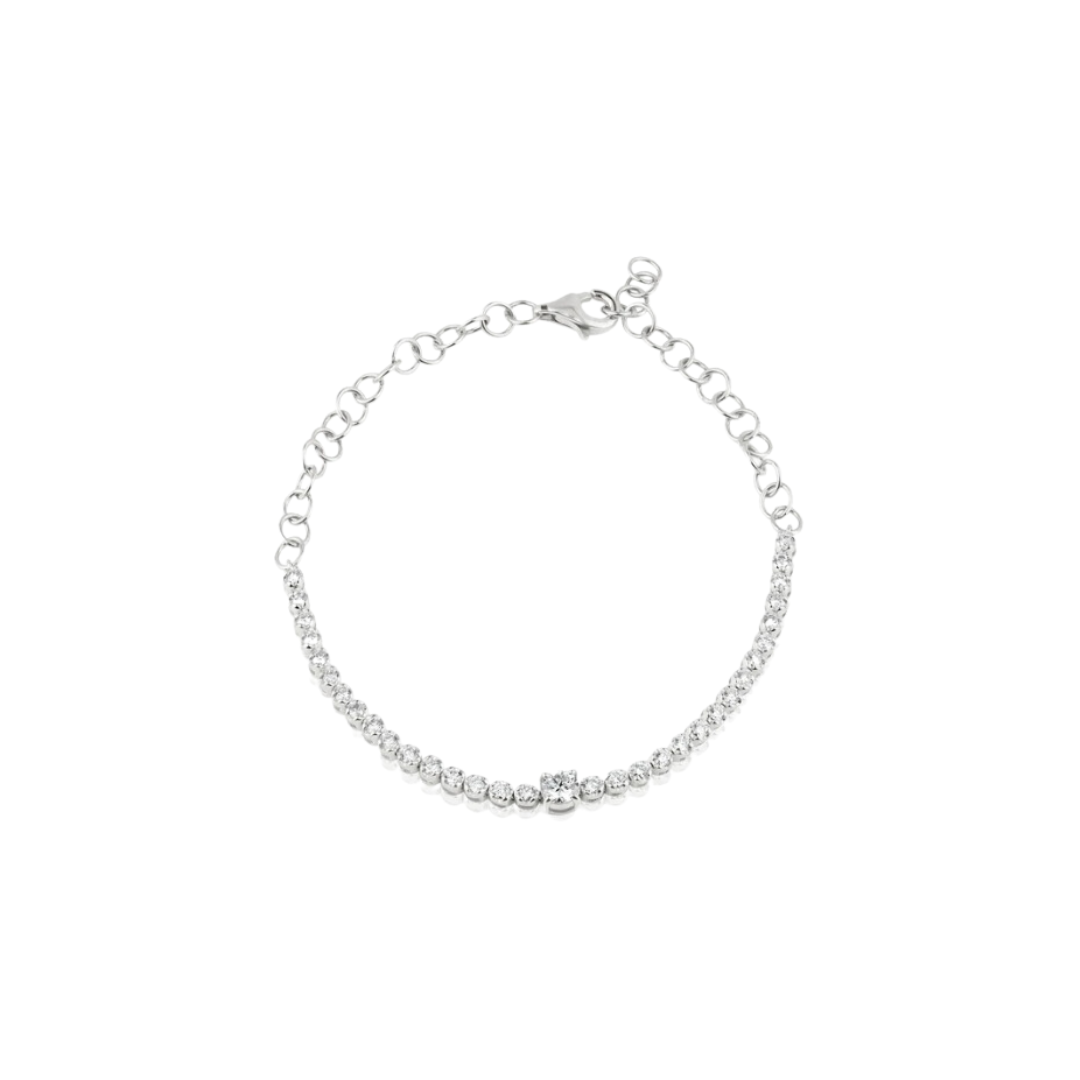 Center Diamond Half Tennis Bracelet