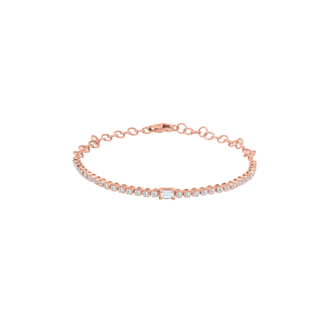 Center Diamond Half Tennis Bracelet