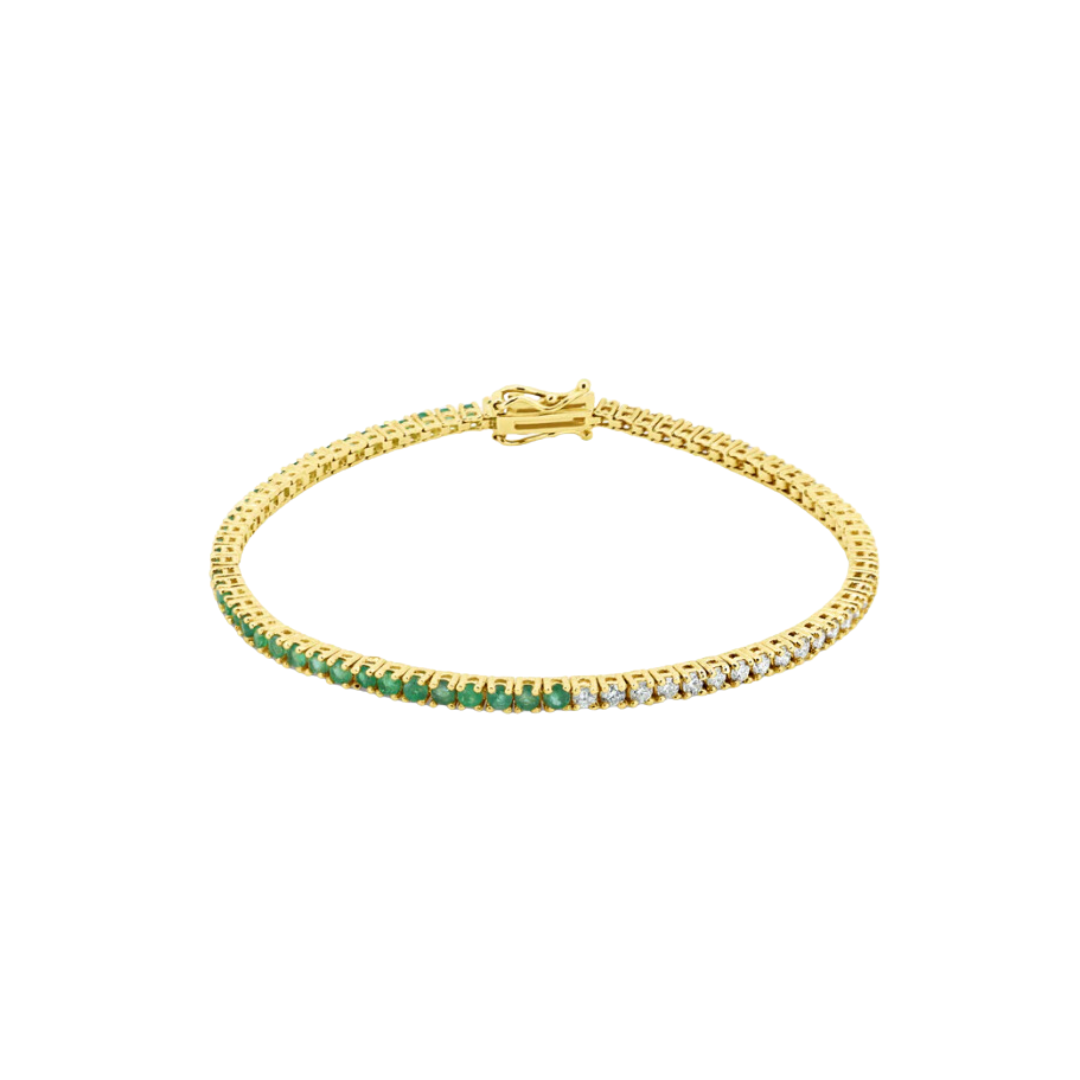 Emerald and Diamond Tennis Bracelet