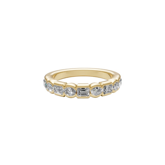 Shared Bezel Oval and Emerald-Cut Diamond Ring – Henri Noël