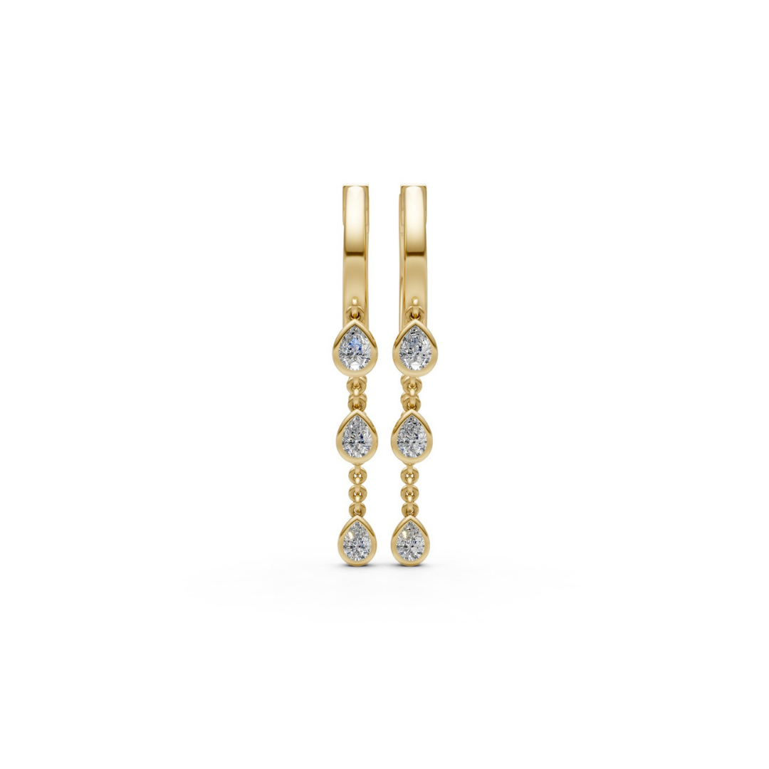 Bezel Diamond Hoop Drops