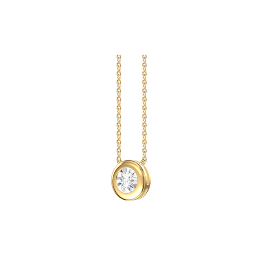 Bezel Round Diamond Necklace