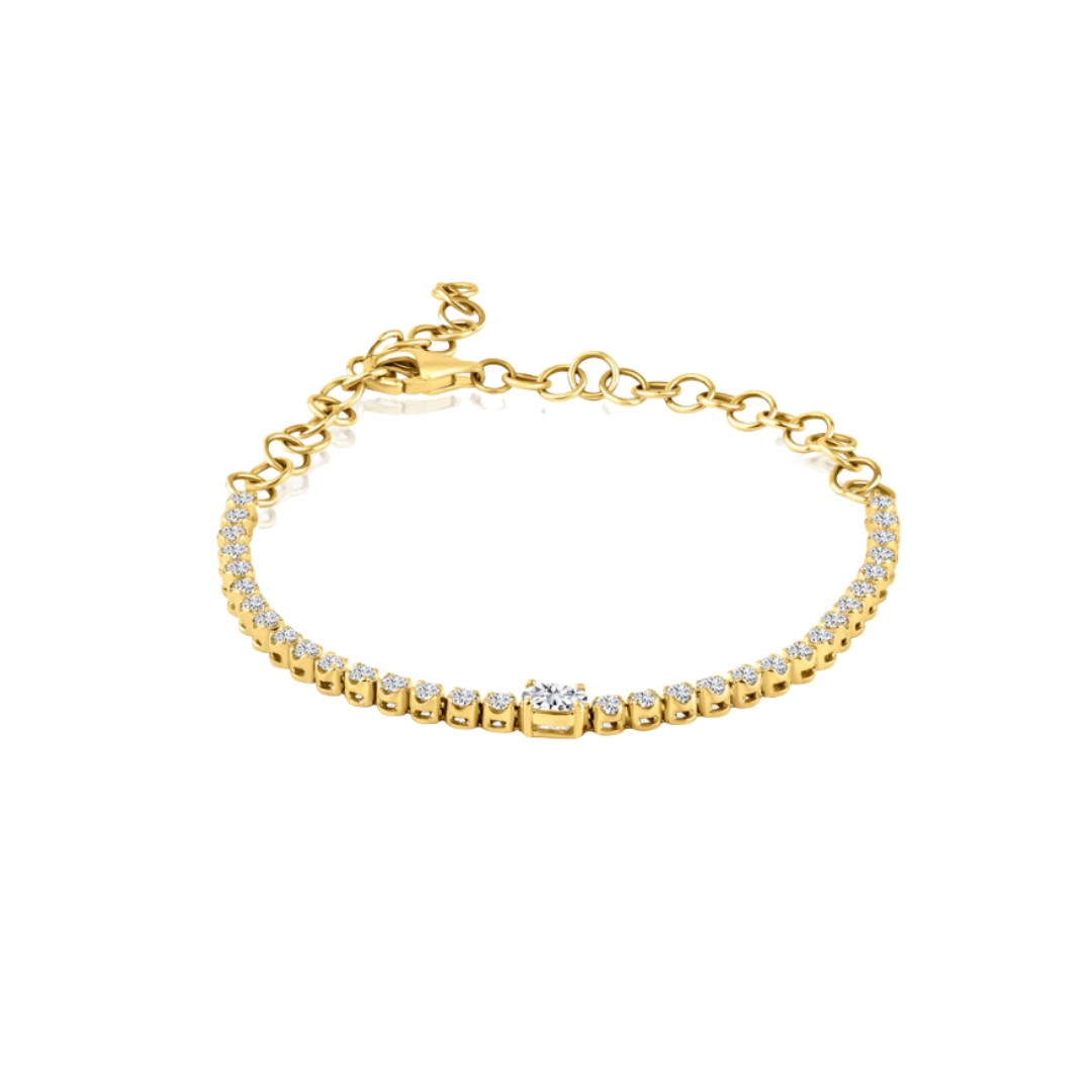 Center Diamond Half Tennis Bracelet