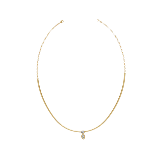 Bezel Diamond and Gold Choker