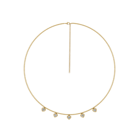 Bezel Heart Diamonds Choker
