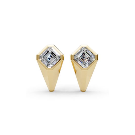 Diamond Bezel Spike Studs