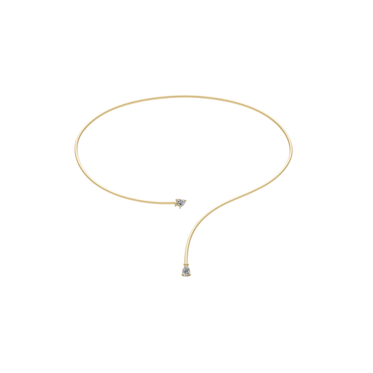 Diamond Heart and Pear Cuff Choker