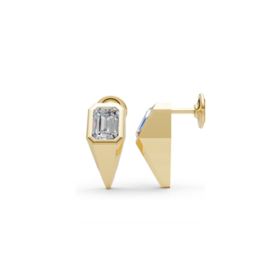 Diamond Bezel Spike Studs