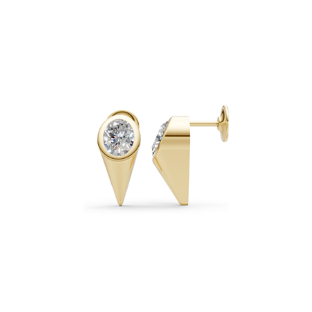 Diamond Bezel Spike Studs