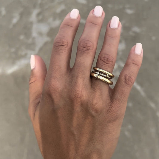 18K Gold Large Trinity Ring – Henri Noël