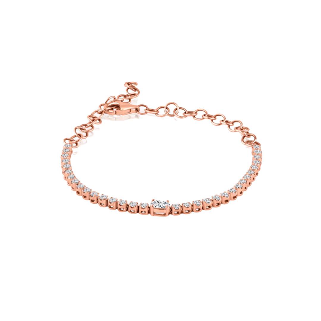 Center Diamond Half Tennis Bracelet