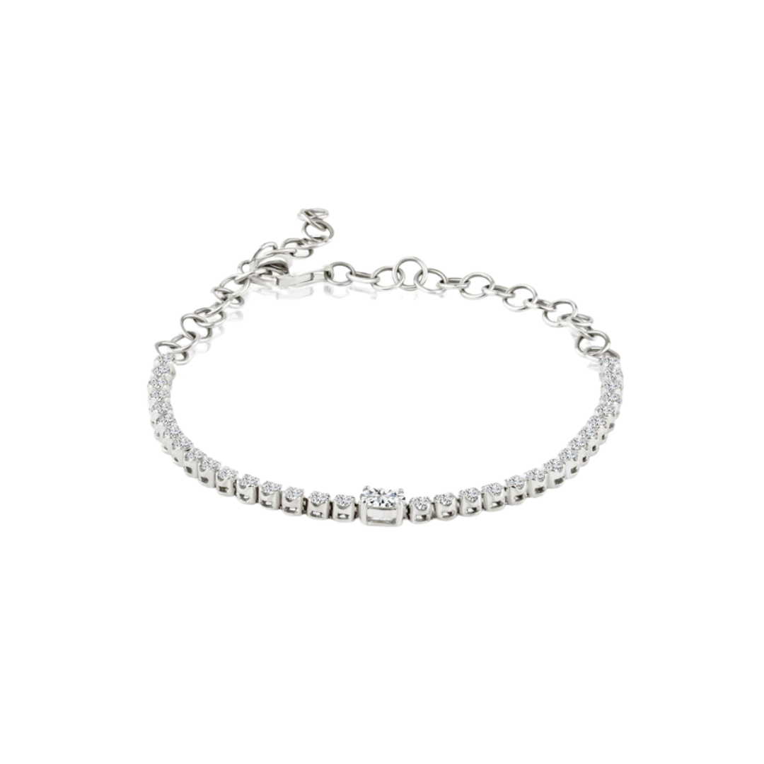 Center Diamond Half Tennis Bracelet