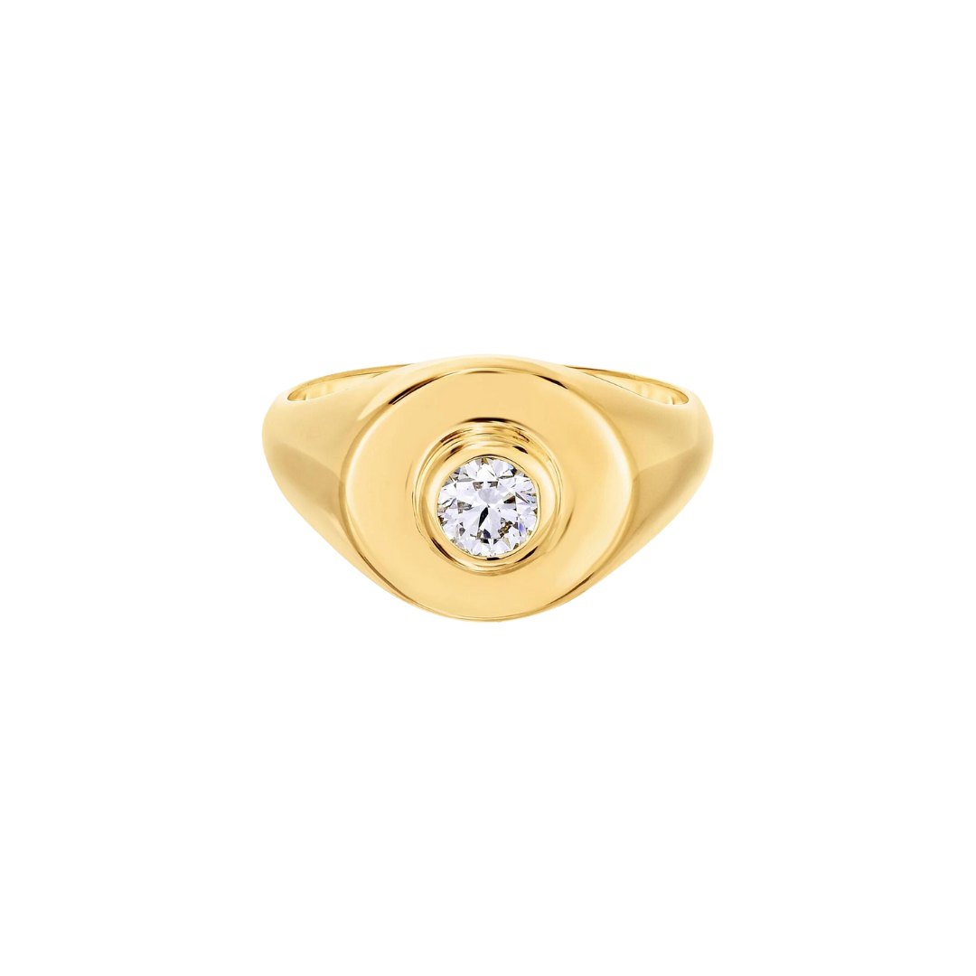 Diamond Signet Pinky Ring