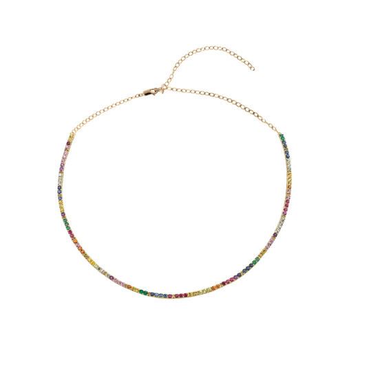 Rainbow Sapphire Tennis Choker