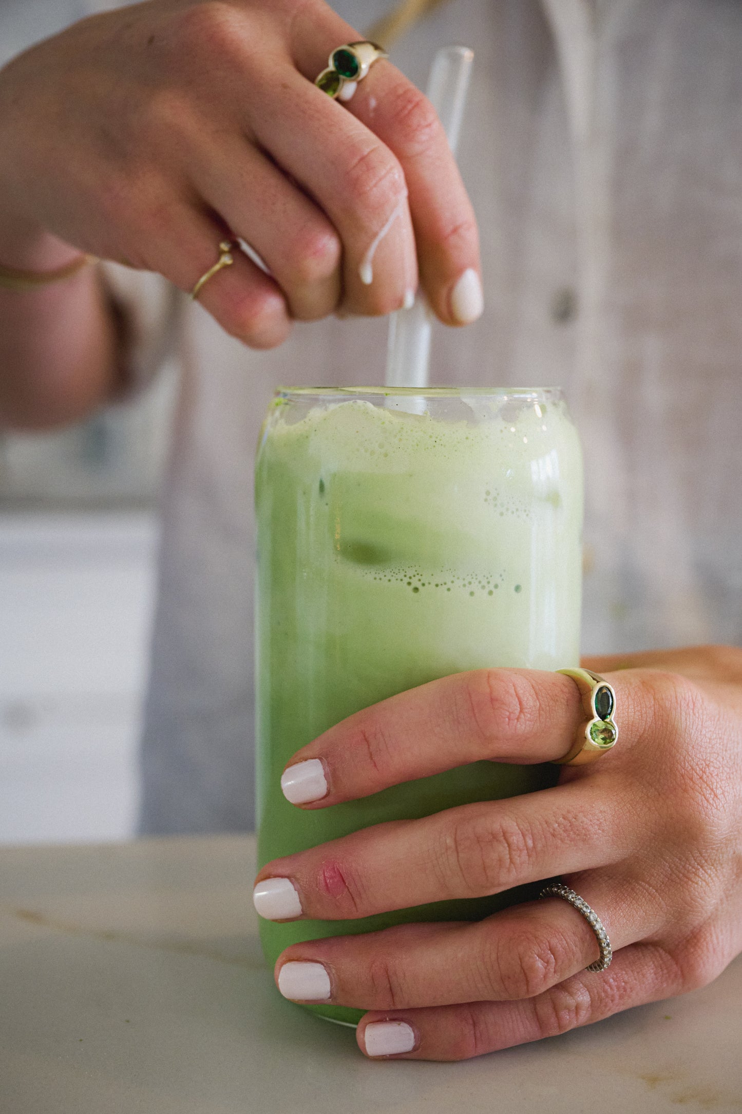 Matcha Milkshake Gemstone Ring