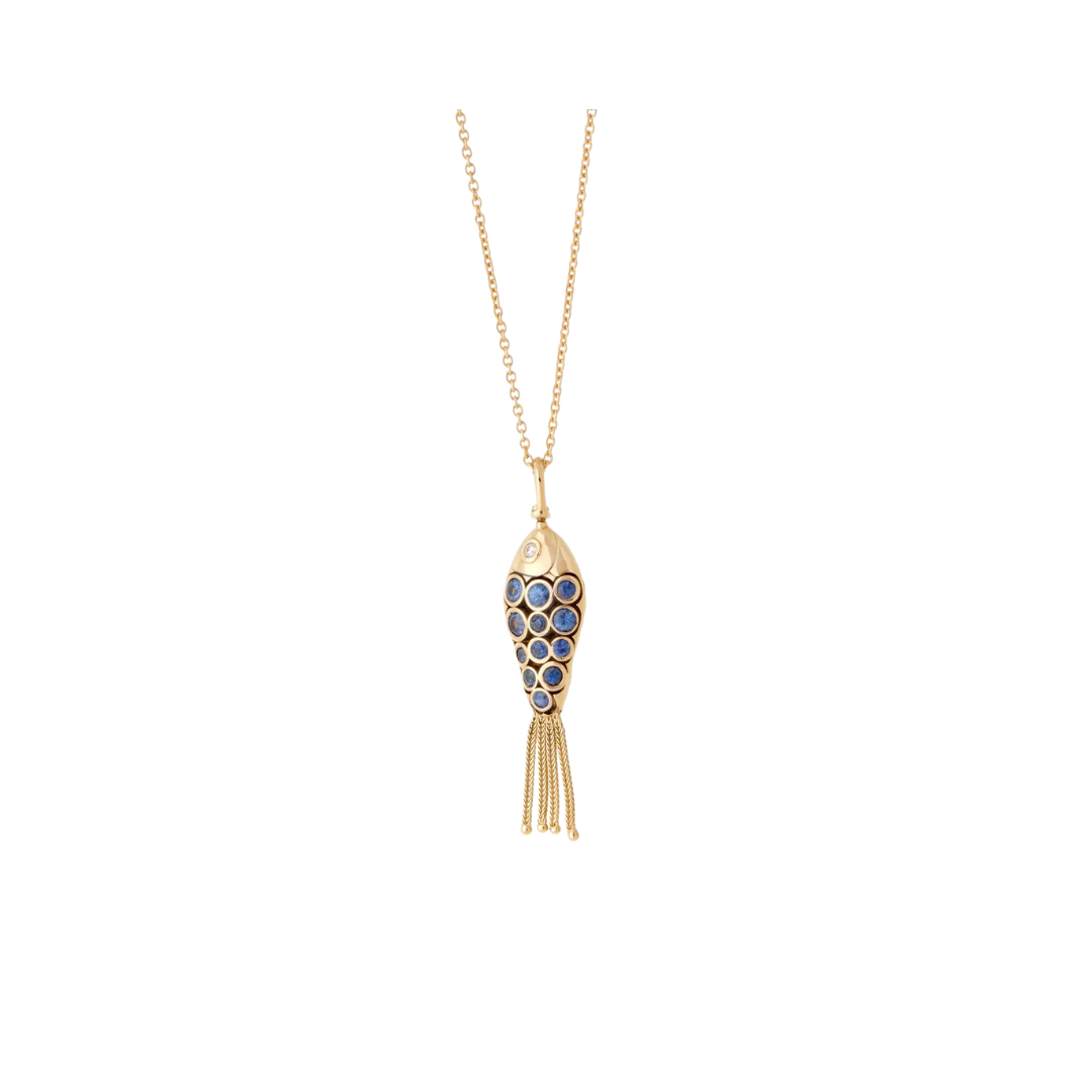 Selim Mouzannar - Fish for Love Sapphire Fish Necklace