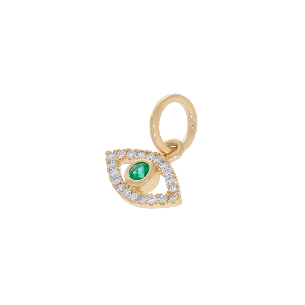 Emerald and Diamond Evil Eye Charm