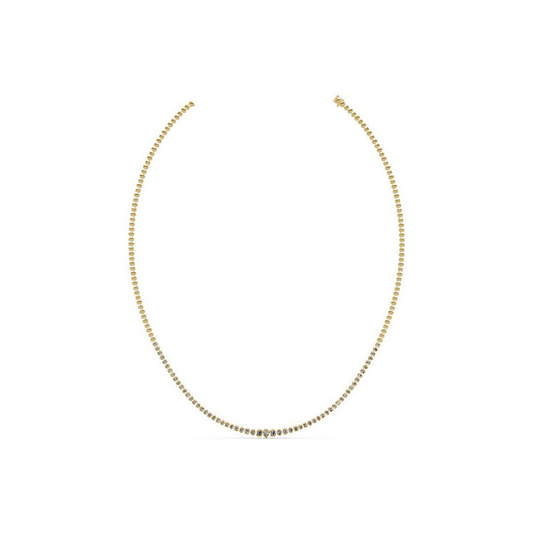 Graduated Fancy Shape Bezel Diamond Tennis Necklace