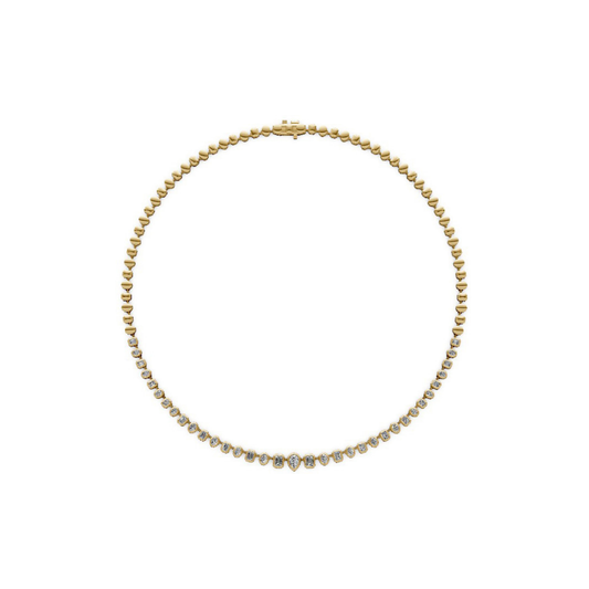 Graduated Fancy Shape Bezel Diamond Tennis Necklace