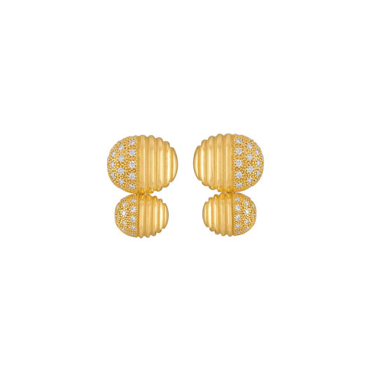 Pamela Zamore - Isla Double Oval Earrings with Diamonds