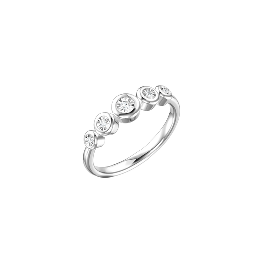Graduated Bezel Diamond Ring