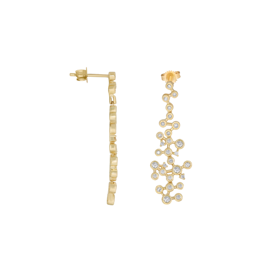 Bezel Diamond Dangle Earrings – Henri Noël