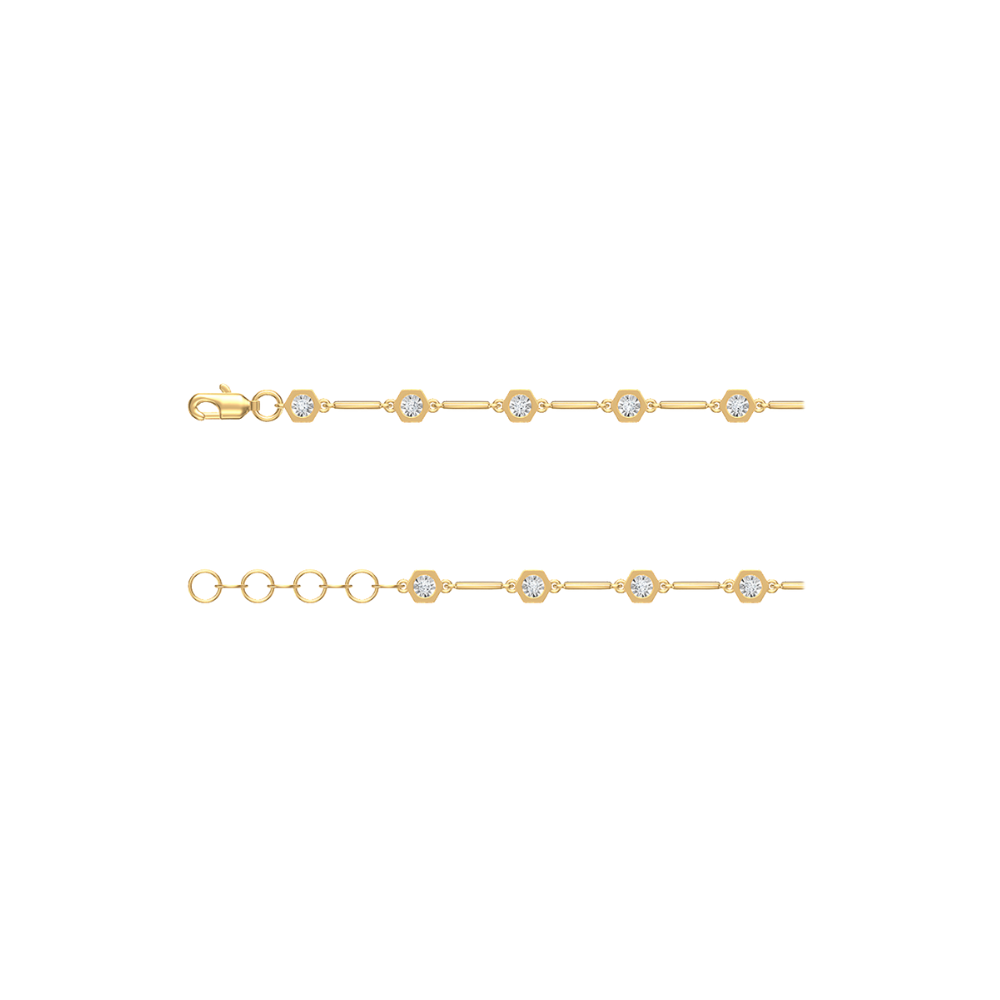Spaced Octogonal Bezel Diamond Bracelet