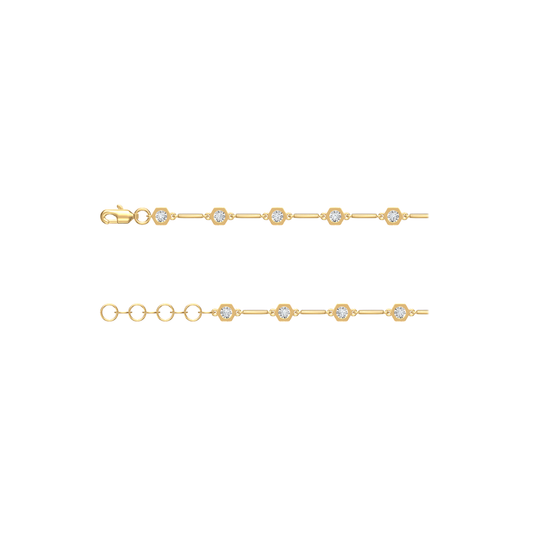 Spaced Octogonal Bezel Diamond Bracelet