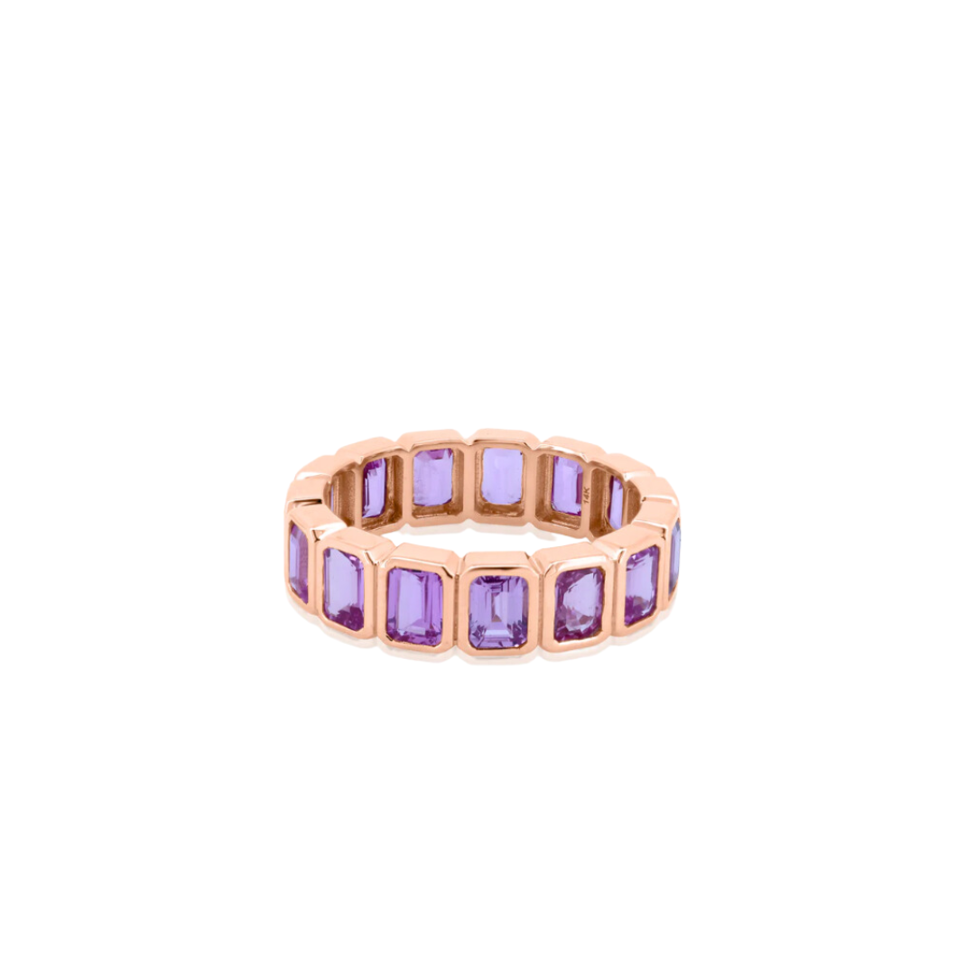 Bezel Set Pink Sapphire Eternity Band