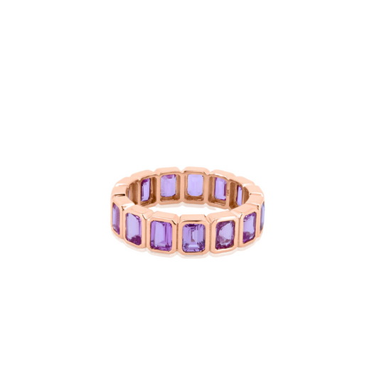 Bezel Set Pink Sapphire Eternity Band