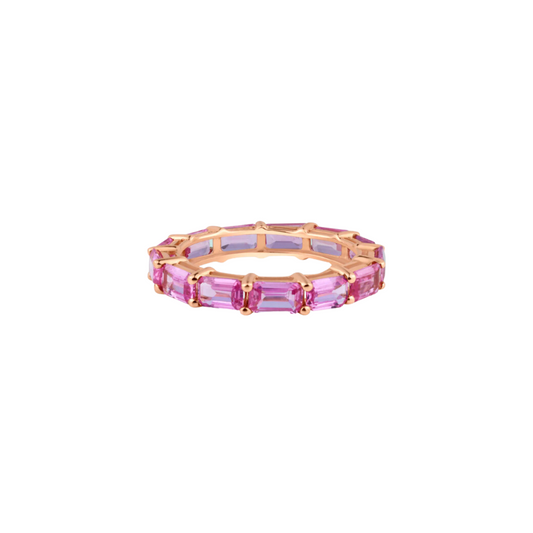 Baguette Pink Sapphire Eternity Band