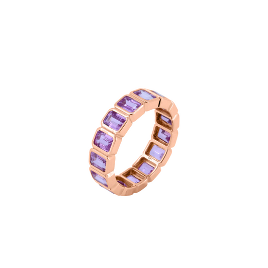 Bezel Set Pink Sapphire Eternity Band