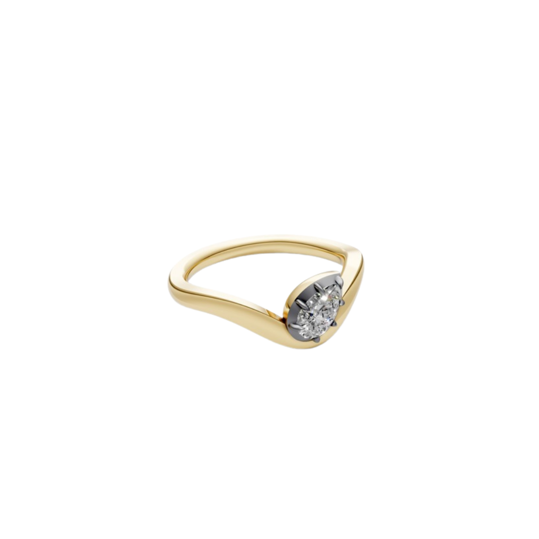 Black Rhodium Bezel Curve Ring